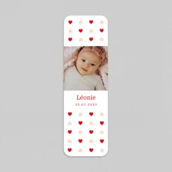Faire-part Naissance Marque-page | Faire-part Naissance Fille^Planet cards Petits Motifs Coeurs