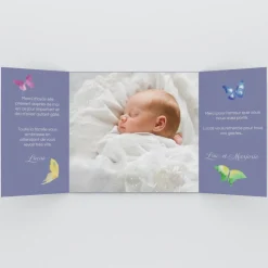 Carte Remerciement Baptême Animaux | Carte Remerciement Baptême Fille^Planet cards Petits papillons
