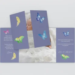Carte Remerciement Baptême Animaux | Carte Remerciement Baptême Fille^Planet cards Petits papillons