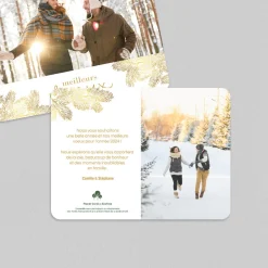 Carte De Vœux Nature | Carte De Vœux Photo^Planet cards Petits Sapins Dorés