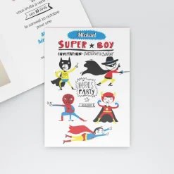 Carte Invitation Anniversaire Enfant Garçon^Planet cards Petits Super-héros