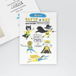 Carte Invitation Anniversaire Enfant Garçon^Planet cards Petits Super-héros