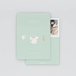 Faire-part Baptême Garçon^Planet cards Petits Vêtements Étendus