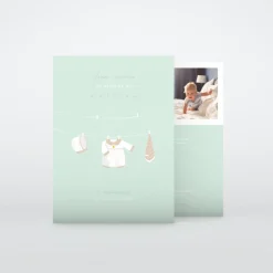 Faire-part Baptême Garçon^Planet cards Petits Vêtements Étendus