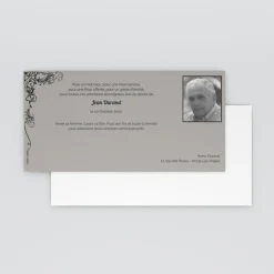 Carte Remerciement Décès^Planet cards Photo et arabesques