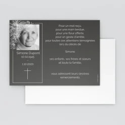 Carte Remerciement Décès^Planet cards Photo et feuillage