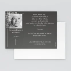 Carte Remerciement Décès^Planet cards Photo et feuillage