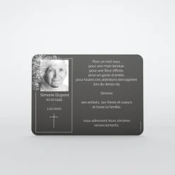 Carte Remerciement Décès^Planet cards Photo et feuillage