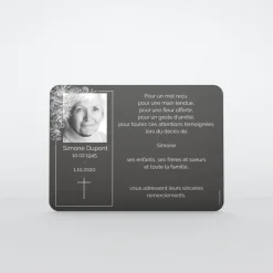 Carte Remerciement Décès^Planet cards Photo et feuillage