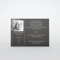 Carte Remerciement Décès^Planet cards Photo et feuillage