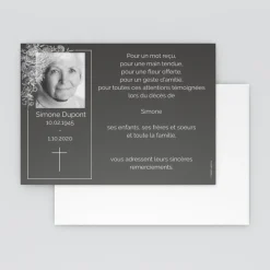 Carte Remerciement Décès^Planet cards Photo et feuillage