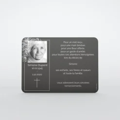 Carte Remerciement Décès^Planet cards Photo et feuillage
