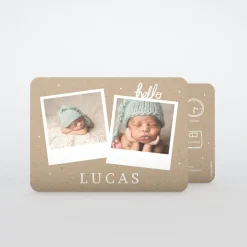 Faire-part Naissance Garçon^Planet cards Photo Vintage sur Kraft