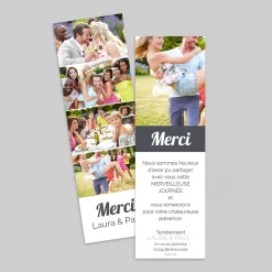 Carte Remerciement Mariage Originale | Carte Remerciement Mariage Marque-page^Planet cards Photomaton de jeunes mariés