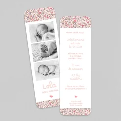 Faire-part Naissance Marque-page | Faire-part Naissance Fille^Planet cards Photomaton liberty