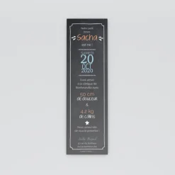 Faire-part Naissance Marque-page | Faire-part Naissance Garçon^Planet cards Photomaton sur ardoise