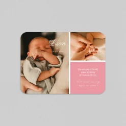 Faire-part Naissance Magnet^Planet cards Photos et Bloc Coloré