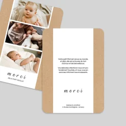 Carte Remerciement Naissance Classique^Planet cards Photos et Kraft