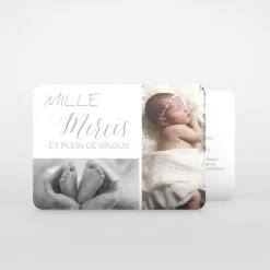 Carte Remerciement Naissance Classique^Planet cards Photos style ancien