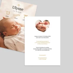 Faire-part Naissance Garçon^Planet cards Pictogrammes et cœur