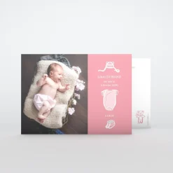 Carte Remerciement Naissance Classique | Carte Remerciement Naissance Fille^Planet cards Pictos et Nounours