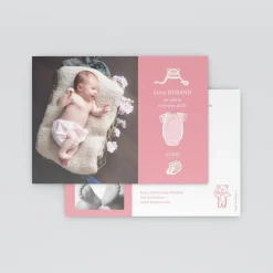 Carte Remerciement Naissance Classique | Carte Remerciement Naissance Fille^Planet cards Pictos et Nounours