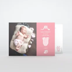 Carte Remerciement Naissance Classique | Carte Remerciement Naissance Fille^Planet cards Pictos et Nounours