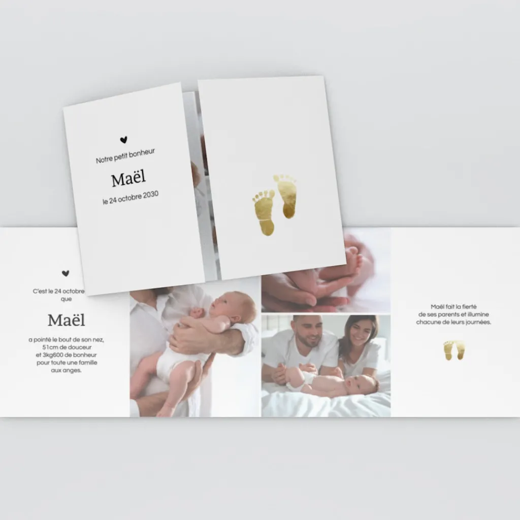 Faire-part Naissance Garçon^Planet cards Pieds Dorés