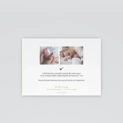 Faire-part Naissance Garçon^Planet cards Pieds Dorés