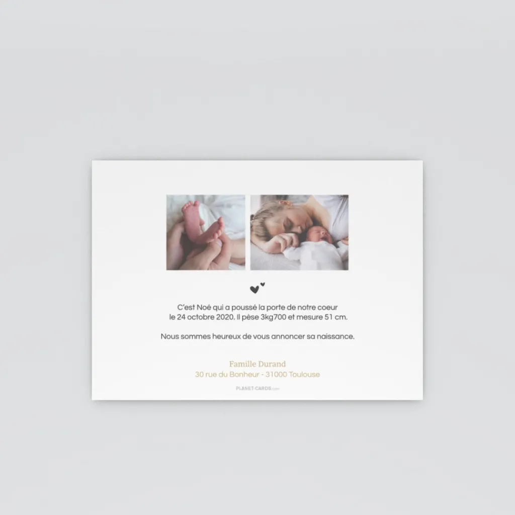 Faire-part Naissance Garçon^Planet cards Pieds Dorés