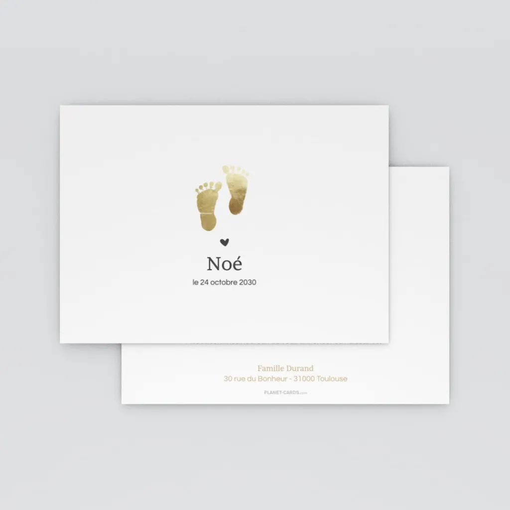 Faire-part Naissance Garçon^Planet cards Pieds Dorés