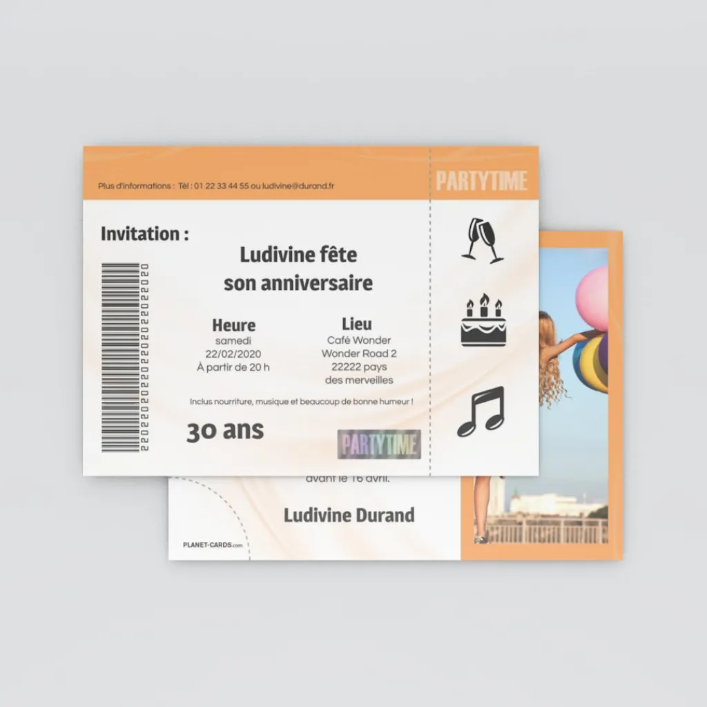 Carte Invitation Anniversaire Adulte Moderne | Carte Invitation Anniversaire Adulte Originale^Planet cards Place de Concert