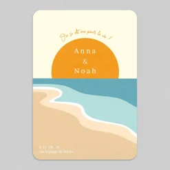 Faire-part Mariage Original^Planet cards Plage Minimaliste