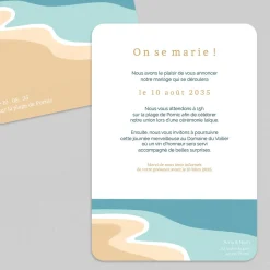 Faire-part Mariage Original^Planet cards Plage Minimaliste