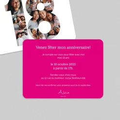 Carte Invitation Anniversaire Adulte Moderne^Planet cards Pêle mêle 18 ans