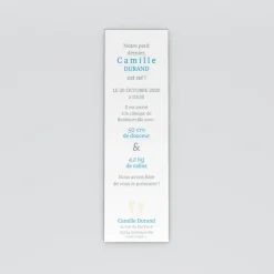 Faire-part Naissance Marque-page | Faire-part Naissance Garçon^Planet cards Pêle-mêle empreintes petits pieds