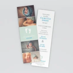 Faire-part Naissance Marque-page | Faire-part Naissance Garçon^Planet cards Pêle-mêle empreintes petits pieds