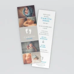 Faire-part Naissance Marque-page | Faire-part Naissance Garçon^Planet cards Pêle-mêle empreintes petits pieds