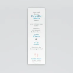 Faire-part Naissance Marque-page | Faire-part Naissance Garçon^Planet cards Pêle-mêle empreintes petits pieds