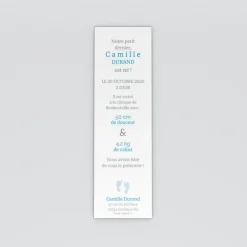 Faire-part Naissance Marque-page | Faire-part Naissance Garçon^Planet cards Pêle-mêle empreintes petits pieds