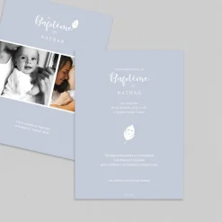 Faire-part Baptême Civil | Faire-part Baptême Garçon^Planet cards Plume