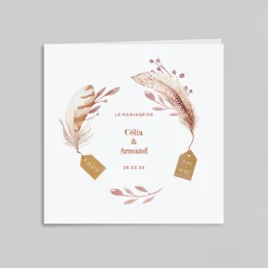Faire-part Mariage Champêtre^Planet cards Plumes et Étiquettes