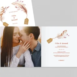 Faire-part Mariage Champêtre^Planet cards Plumes et Étiquettes
