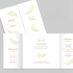 Faire-part Mariage Chic^Planet cards Plumes Festives