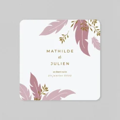 Faire-part Mariage Champêtre^Planet cards Plumes Végétales