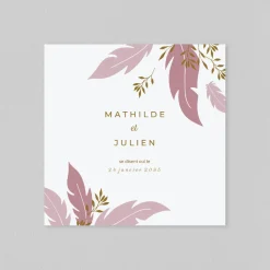 Faire-part Mariage Champêtre^Planet cards Plumes Végétales