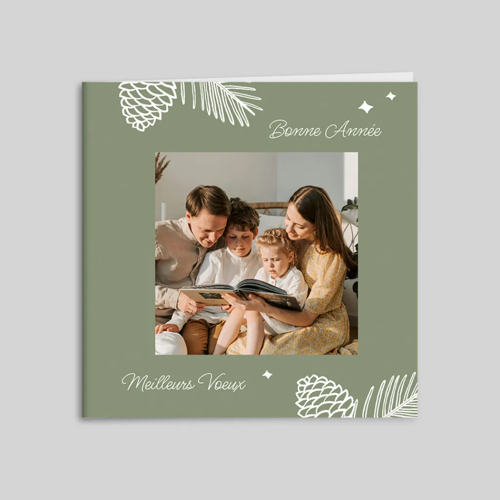 Carte De Vœux Famille | Carte De Vœux Nature^Planet cards Pomme De Pin