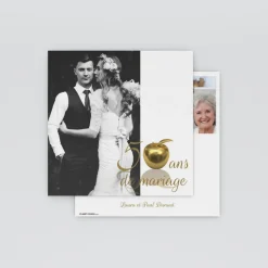 Carte Invitation Noces D'or | Carte Invitation Noces D'or^Planet cards Pomme D'Or