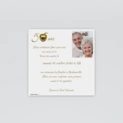 Carte Invitation Noces D'or | Carte Invitation Noces D'or^Planet cards Pomme D'Or