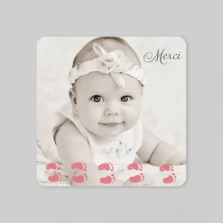 Carte Remerciement Naissance Classique | Carte Remerciement Naissance Fille^Planet cards Premiers pas